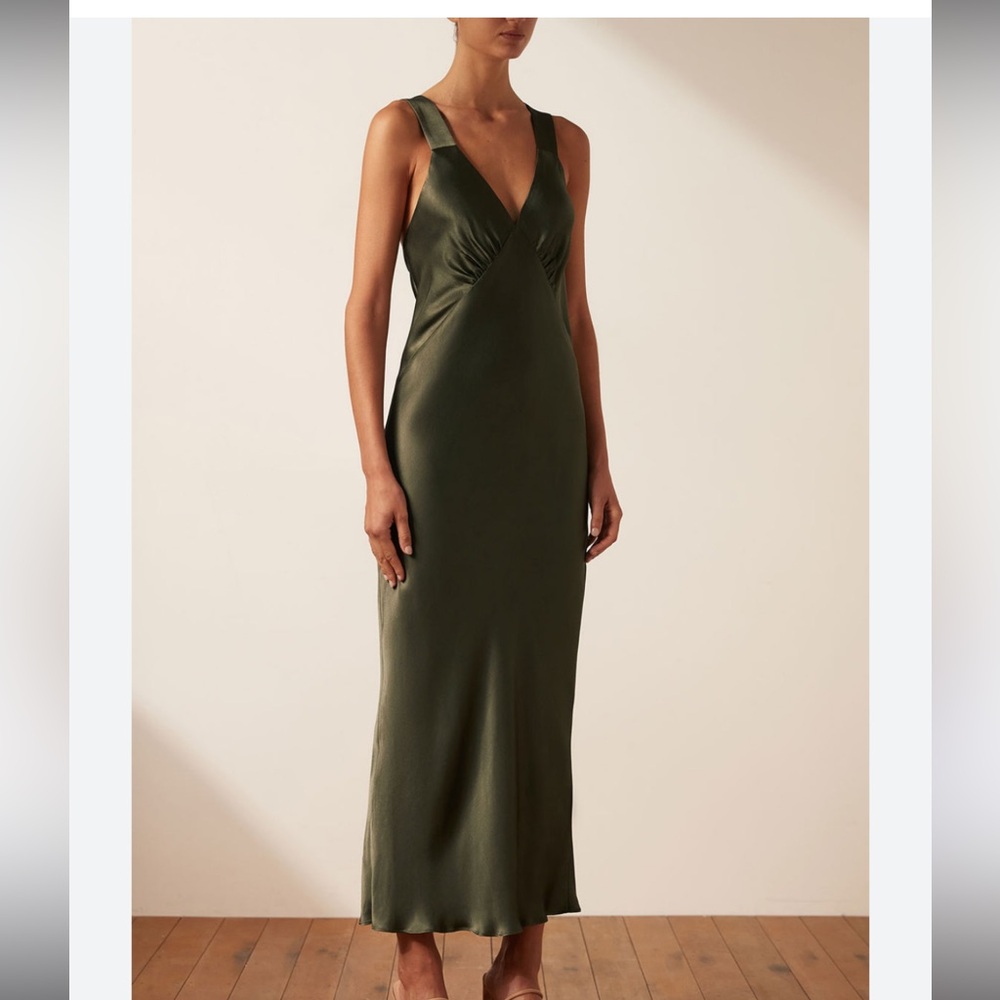 Shona Joy La Lune Plunged Midi Dress